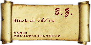 Bisztrai Zóra névjegykártya